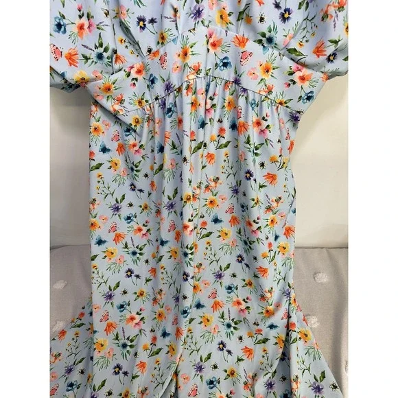 Alexia Admor Womens August Midi Dress Halogen Garden V-neck Plus Size 2X‎ #11 - Picture 8 of 11